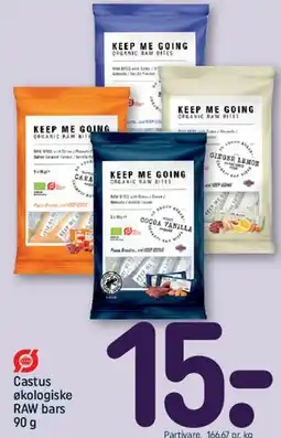 REMA 1000 Castus økologiske RAW bars tilbud