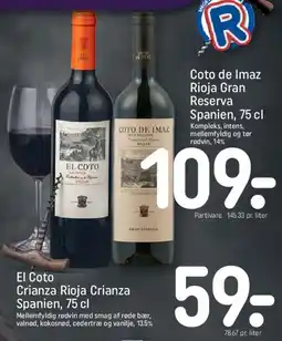 REMA 1000 El Coto Crianza Rioja, 75 cl tilbud