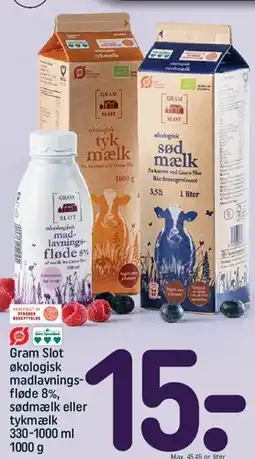 REMA 1000 Gram Slot økologisk — madlavningsfløde, sødmælk eller tykmælk tilbud
