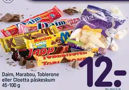REMA 1000 Daim, Marabou, Toblerone eller Cloetta påskeskum tilbud