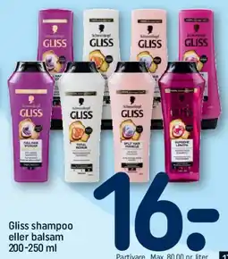 REMA 1000 Gliss shampoo eller balsam tilbud