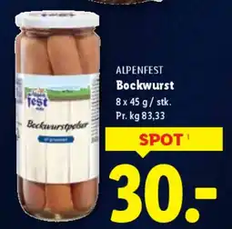 Lidl Alpenfest Bockwurst (glas/jar) tilbud