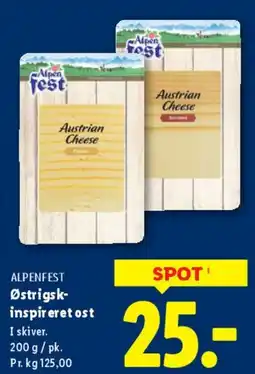 Lidl Østrigsk-inspireret ost (Austrian Cheese) tilbud