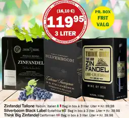 Købmandsgården Zinfandel Tallone , Silverboom Black Label, Think Big Zinfandel tilbud