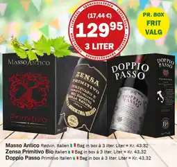 Købmandsgården Masso Antico , Zensa Primitivo Bio , Doppio Passo tilbud