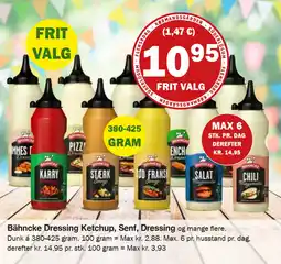 Købmandsgården Bähncke Dressing Ketchup, Senf, Dressing tilbud