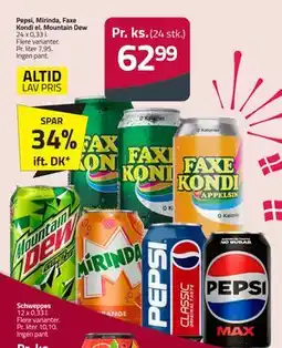 Fleggaard Pepsi, Mirinda, Faxe Kondi el. Mountain Dew tilbud