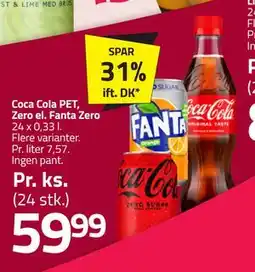 Fleggaard Coca Cola PET, Zero el. Fanta Zero tilbud