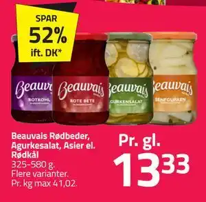 Fleggaard Beauvais Rødbeder, Agurkesalat, Asier el. Rødkål tilbud