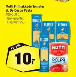 Calle Mutti Finthakkede Tomater el. De Cecco Pasta tilbud