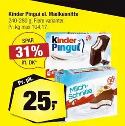 Calle Kinder Pingui el. Mælkesnitte tilbud