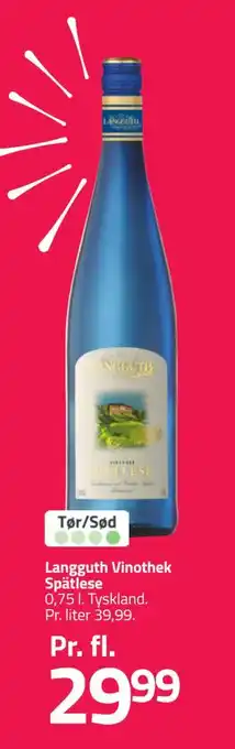 Fleggaard Langguth Vinothek Spätlese tilbud