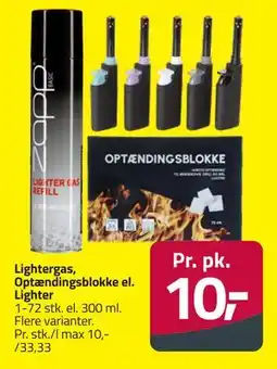 Fleggaard Lightergas, Optændingsblokke el. Lighter tilbud