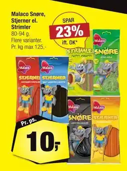 Calle Malaco Snøre, Stjerner el. Strimler tilbud