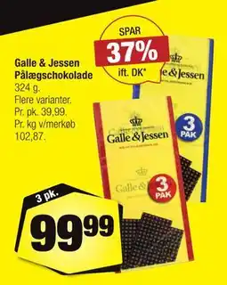 Calle Galle & Jessen Pålægschokolade tilbud
