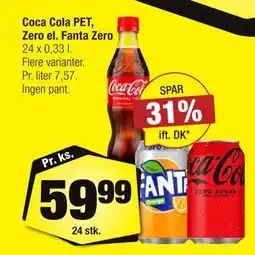 Calle Coca Cola PET, Zero el. Fanta Zero tilbud