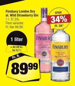 Calle Finsbury London Dry el. Wild Strawberry Gin tilbud