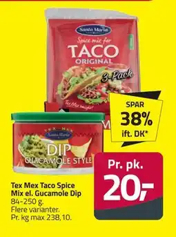 Fleggaard Tex Mex Taco Spice Mix el. Gucamole Dip tilbud