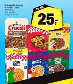 Calle Kelloggs Morgenmad el. Quaker Crüsli tilbud