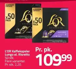 Fleggaard L’OR Kaffekapsler Lungo el. Risretto tilbud