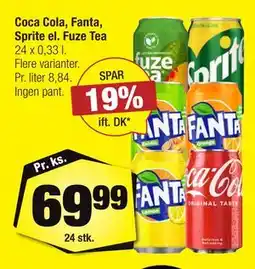 Calle Coca Cola, Fanta, Sprite el. Fuze Tea tilbud