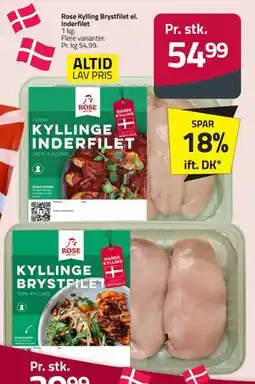 Fleggaard Rose Kylling Brystfilet el. Inderfilet tilbud