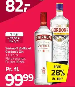 Fleggaard Smirnoff Vodka el. Gordon’s Gin tilbud