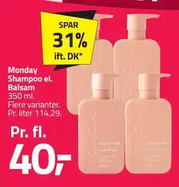 Fleggaard Monday Shampoo el. Balsam tilbud