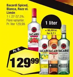 Calle Bacardi Spiced, Blanca, Razz el. Limón tilbud