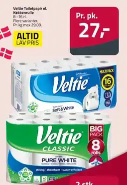 Fleggaard Veltie Toiletpapir el. Køkkenrulle tilbud