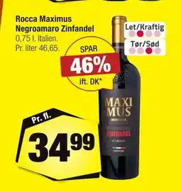 Calle Rocca Maximus Negroamaro Zinfandel tilbud