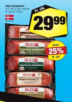 Calle Højer Spegepølser tilbud