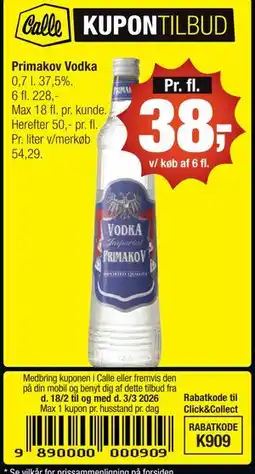 Calle Primakov Vodka tilbud