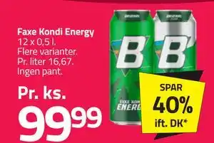 Fleggaard Faxe Kondi Energy tilbud