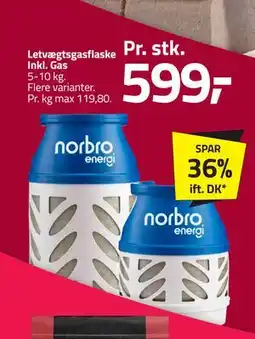 Fleggaard Letvægtsgasflaske Inkl. Gas tilbud