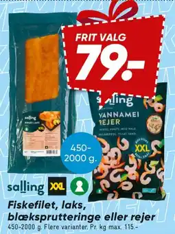 Bilka Fiskefilet / laks / blæksprutteringe / rejer tilbud