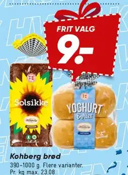 Bilka Kohberg brød / yoghurt (frit valg) tilbud