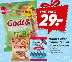 Bilka Malaco eller Skipper's mini slikpose tilbud