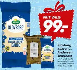 Bilka Klovborg / H.C. Andersen skæreost tilbud