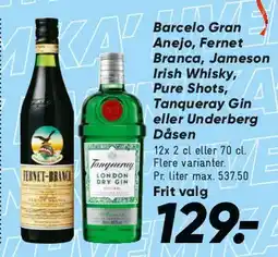 Bilka Barcelo / Fernet Branca / Tanqueray / Underberg mv. tilbud