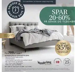 SENG WONDERLAND W6 KONTINENTALSENG · tilbud