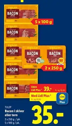 Lidl Bacon i skiver eller tern tilbud