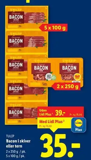 Bacon i skiver eller tern