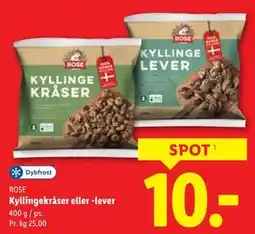 Lidl Kyllingekråser eller -lever tilbud