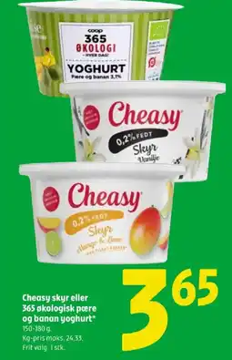 Coop 365 Cheasy skyr eller 365 økologisk pære og banan yoghurt* tilbud