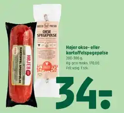 Coop 365 Højer okse- eller kartoffelspegepølse tilbud