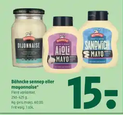 Coop 365 Bähncke sennep eller mayonnaise tilbud