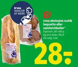 Coop 365 Irma økologisk rustik baguette eller sandwichboller tilbud