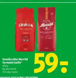 Coop 365 Gevalia eller Merrild formalet kaffe tilbud