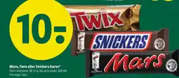 Coop 365 Mars, Twix eller Snickers barer tilbud